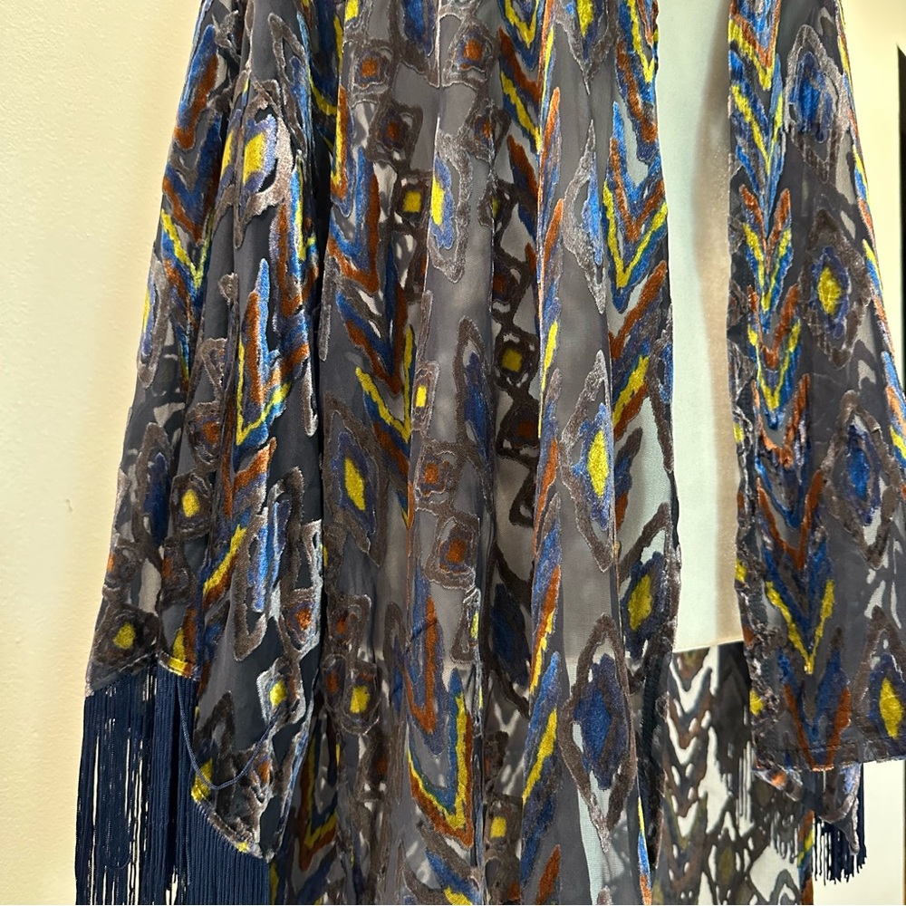 Multiples Multicolor Chevron Poncho - Picture 5 of 8